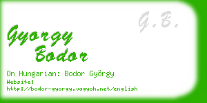 gyorgy bodor business card